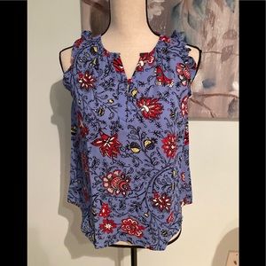 Loft Outlet Floral Sleeveless Button Shell